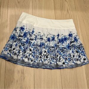 Tommy Bahama Blue and White Tropical Mini Tennis skirt